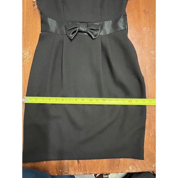 VTG Laura Ashley Black Dress Bow Front Satin Trim Audrey Hepburn 50s’ Sz 6 - Picture 12 of 14